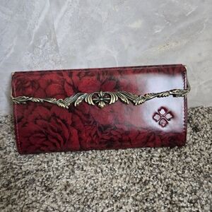 Patricia Nash Red Floral Clutch